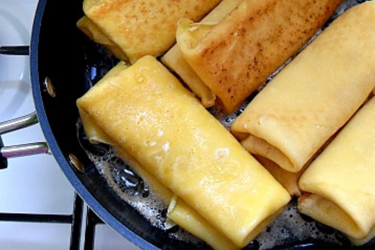 Potato Blintzes (w/ Sauteed Onion & Mushroom)